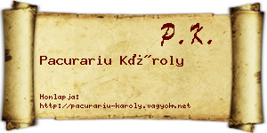 Pacurariu Károly névjegykártya